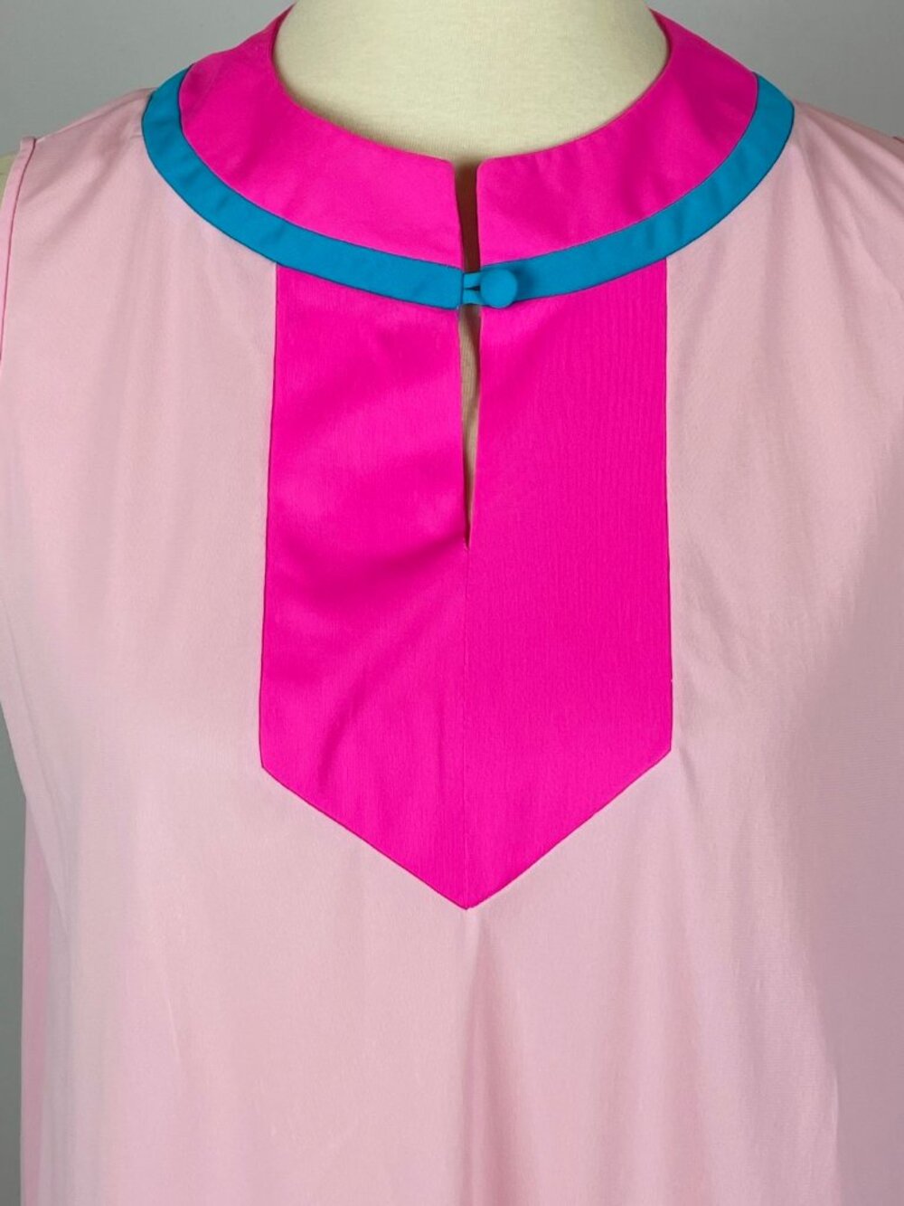 Vtg JC Penney Gaymode Nightgown Sz M Pink Sleeveless Mod Glam Princess Peach - Picture 2 of 7